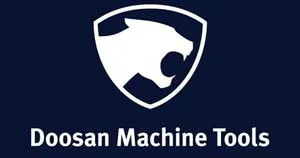 Logo de Doosan Machine Tools avec une tête de tigre, fabricant de machines-outils de précision.