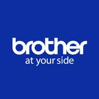 Logo de Brother avec le slogan "At your side", spécialiste des solutions d'impression et industrielles.