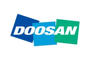 Logo de Doosan, leader mondial dans les machines-outils, équipements industriels et solutions énergétiques.