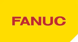 Logo de FANUC, leader mondial en robotique, CNC et solutions d'automatisation industrielle.