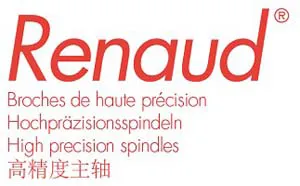 Logo de Renaud, fabricant de broches de haute précision pour applications industrielles.